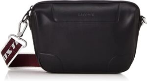 Sac LACOSTE Noir Cuir: Sac porté Travers Femme - NF3934ID, Noir Cranberry Blanc, One Size