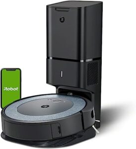 Aspirateur Robot connecté iRobot Roomba i5+ - système d’autovidage - 2 brosses caoutchouc multi-surfaces - Idéal animaux - Suggestions personnalisées, Cartographie - Compatible Braava jet m6 Gris bleu