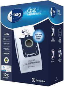 Electrolux E201SM Accessoires Aspirateur S-Bag Classic Long Performance 12 Sacs Synthétique Méga Pack