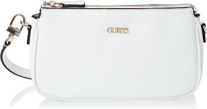 SAC GUESS BLANC: Guess Noelle DBL Pouch Crossbody, Bag Femme, Taille Unique