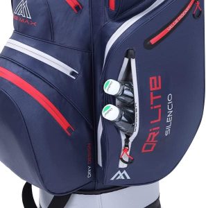 Sac de Golf Big Max: Big Max Dri Lite Silencio 2 Cartbag Sac de golf imperméable Bleu foncé Rouge