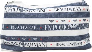 Sac Armani Bleu: Emporio Armani Femme Trousse de Toilette Indigo Logo Stripes