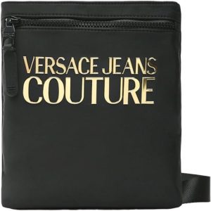Sac Versace Homme: VERSACE JEANS COUTURE Sac à bandoulière pour homme de marque, modèle Iconic Logo 74YA4B94ZS394, fabriqué en cuir synthétique.
