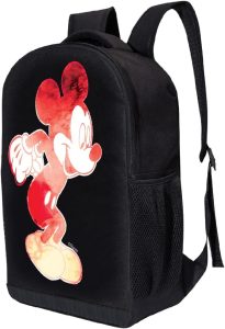 Sac Disney: Disney Sac à dos Mickey Mouse noir pour enfants et adultes – Sac à dos rembourré en maille aérée de 43,2 cm pour l'école et les voyages