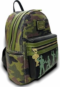 Loungefly GT Exclusive Disney Pixar Toy Story Army Men Camo Sequin Mini Backpack