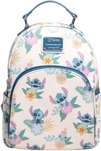 Loungefly x Disney Lilo & Stitch Hawaiian Flowers Stitch and Scrump AOP Double Strap Shoulder Bag Purs