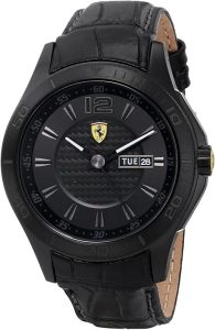Montre Hublot Ferrari: Ferrari - 830093 - Montre Homme - Quartz Analogique - Cadran Noir - Bracelet Cuir Noir