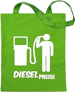 Kiwistar Diesel Preise Sac de transport en coton Sac à bandoulière Sac à bandoulière long anse, Tissu, vert clair, 30 cm x 30 cm