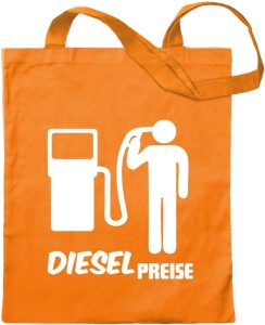 Kiwistar Diesel Sac de transport en coton avec anses longues orange
