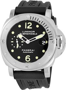 Montre Panerai Luminor: PANERAI Luminor M00024 Montre Submersible en Acier Inoxydable pour Homme, Noir, Sangle