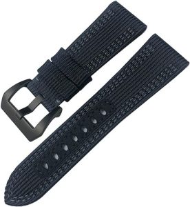 Bracelet Montre Panerai: TTUCFA Bracelet de montre de sport en toile + cuir, pour Panerai Luminor submersible PAM 24 mm 26 mm, bracelet de montre en tissu nylon pour accessoires de rechange 22/24 mm